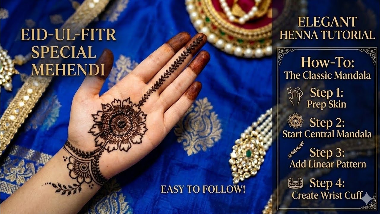 ​Eid Special🌙: Most Attractive Dark Brown Mandala Mehndi Design 2026 | Khadija's Mehndi craze❤️
