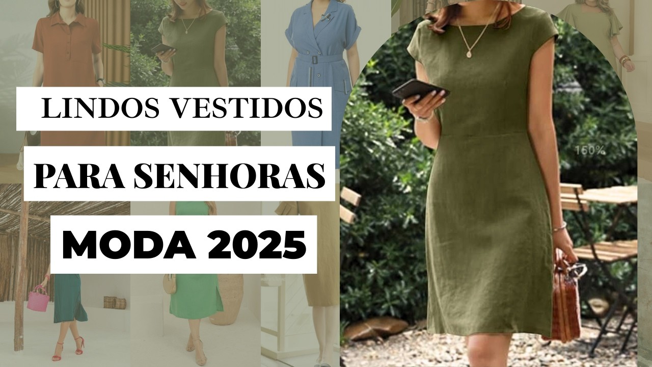 VESTIDOS ELEGANTES para SENHORAS de 50 a 80 ANOS – MODA FEMININA 2025