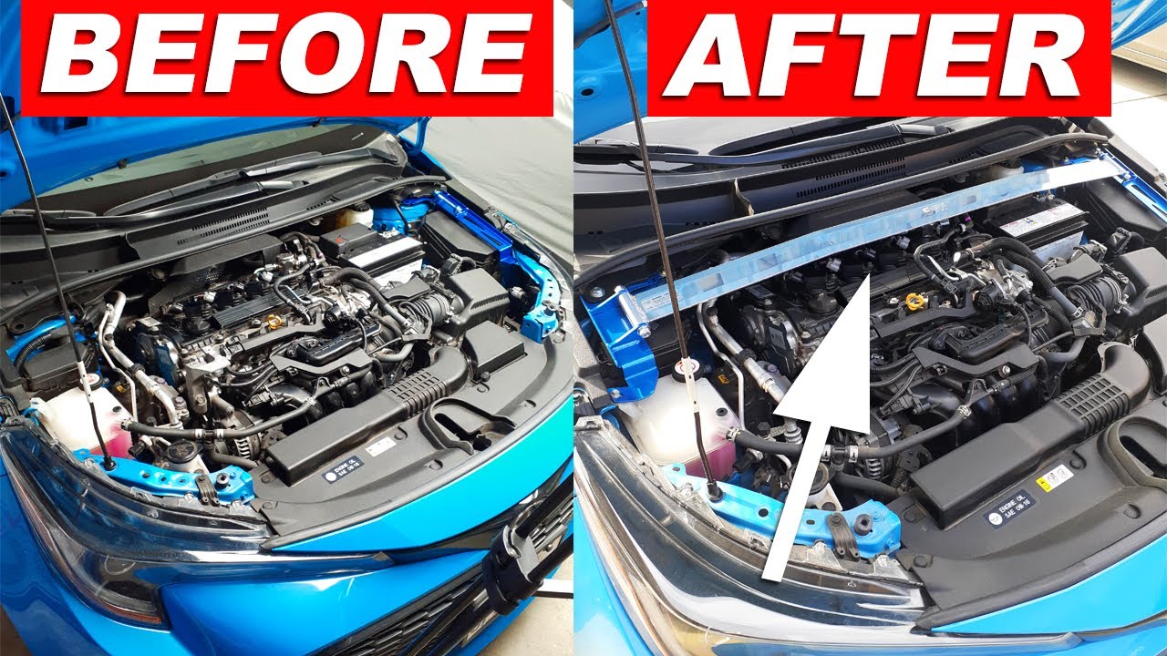 Установка и обзор распорки амортизаторов CUSCO для Toyota Corolla (хэтчбек E210 2018-2024)