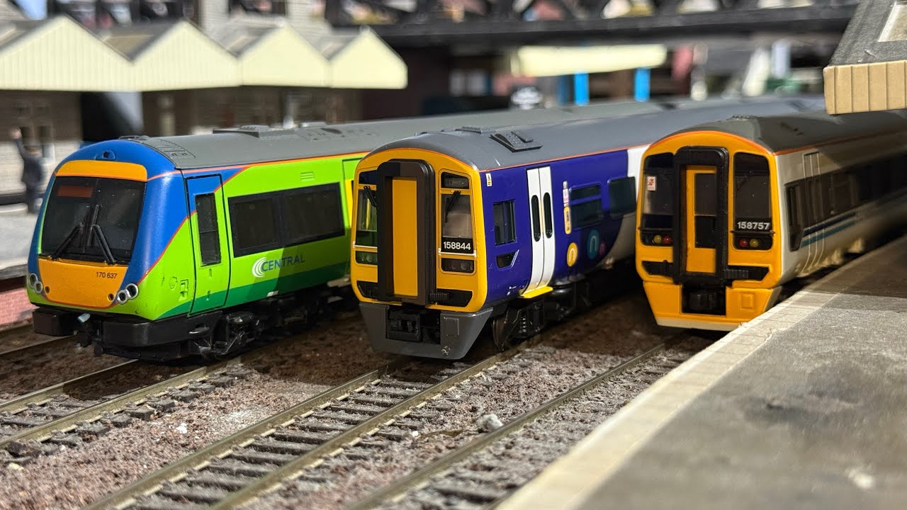 Model Railway: DMU Running in Afternoon