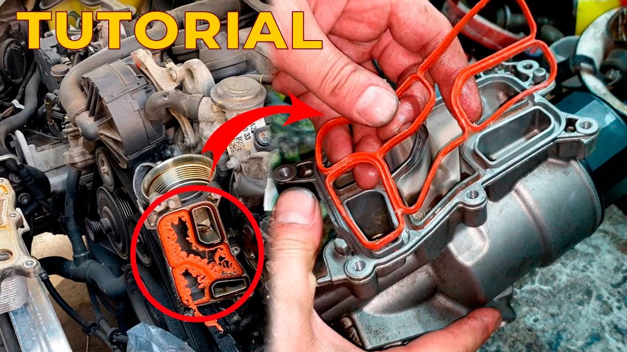 Замена Прокладок Теплообменника Mercedes W211 W212 W164 - Течь масла из под теплообменника M272 M273