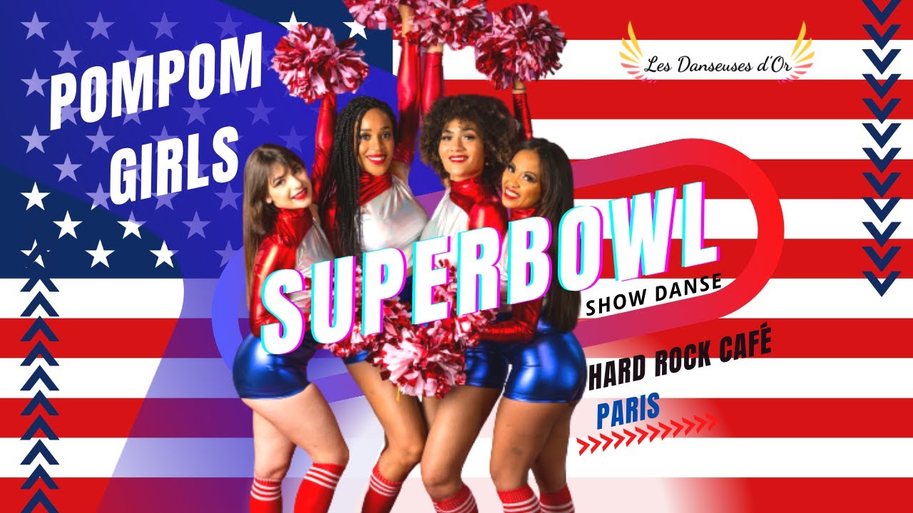Pompom Girls Cheerleaders Danseuses NFL Superbowl au Hard Rock Café Paris
