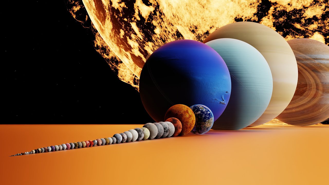 Solar System Size Comparison with Moons, Asteroids & Dwarf Planets!