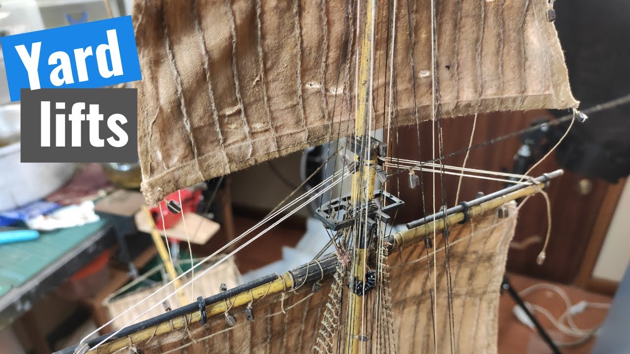 Model Ship Santisima Trinidad - Part 100 - Rigging yard lifts