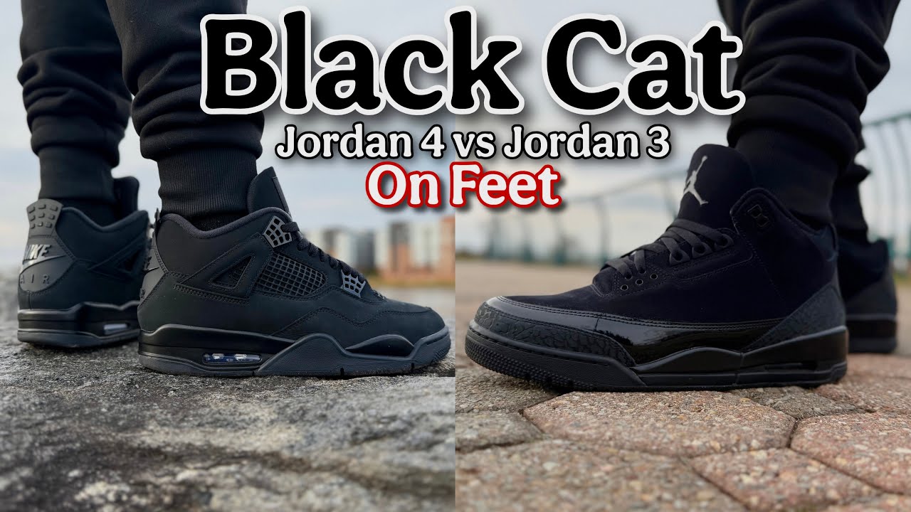 Jordan 4 Black Cat против Jordan 3 Black Cat 🐈‍⬛ Битва на ногах 🔥