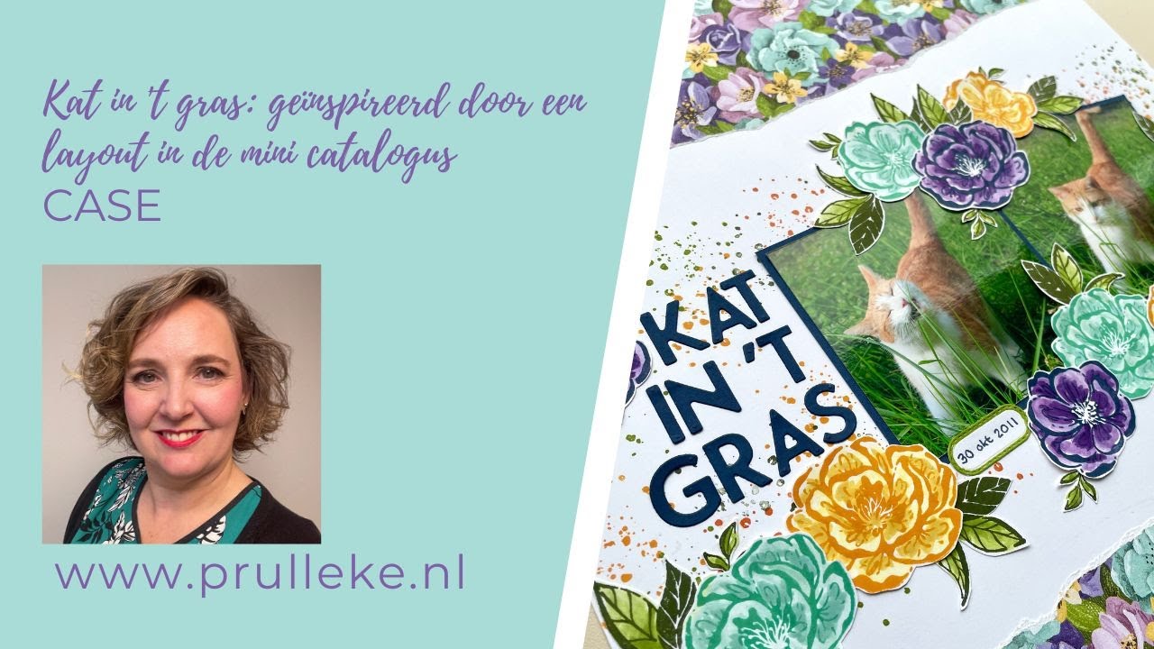Kat in 't gras: geïnspireerd door een layout in de mini catalogus CASE