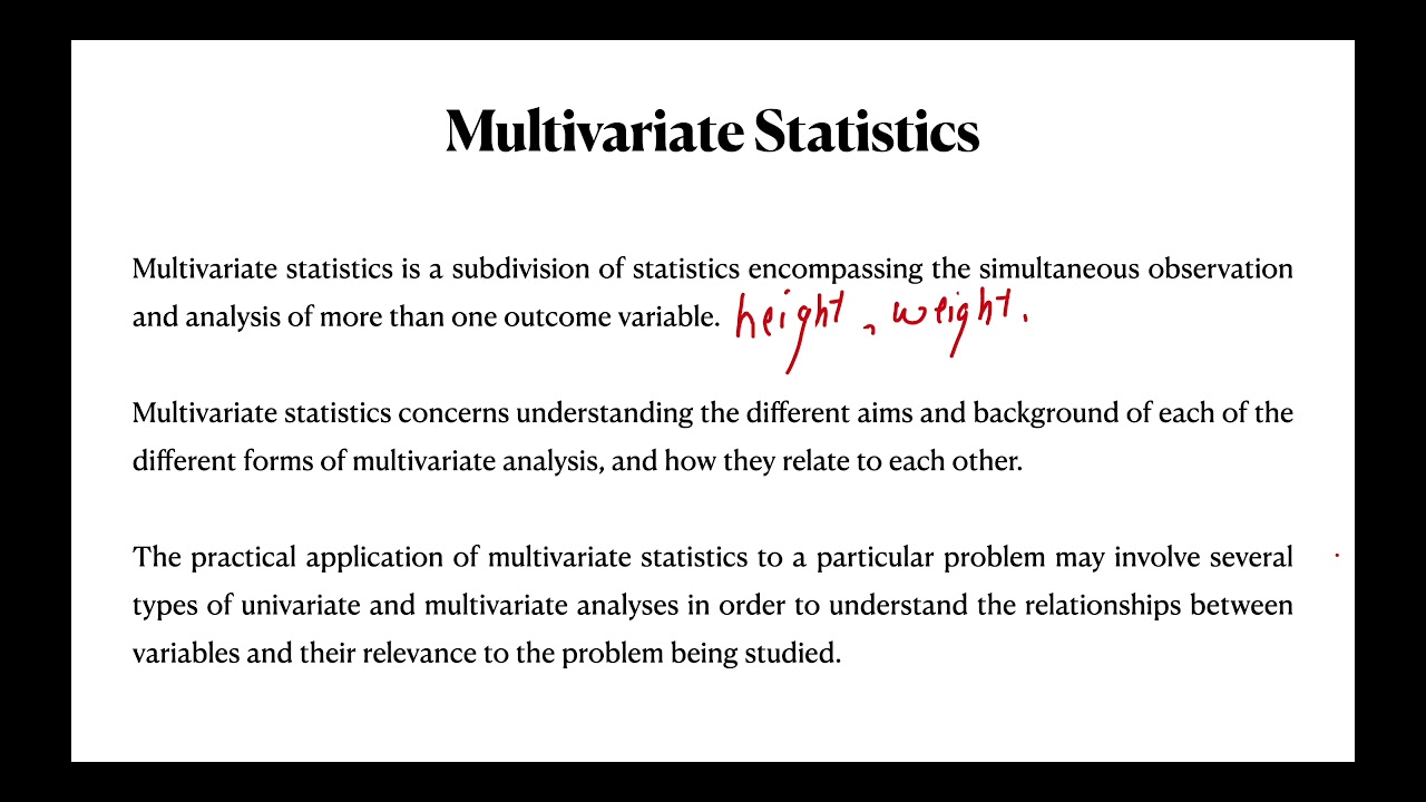 Multivariate Statistics | Data Analytics