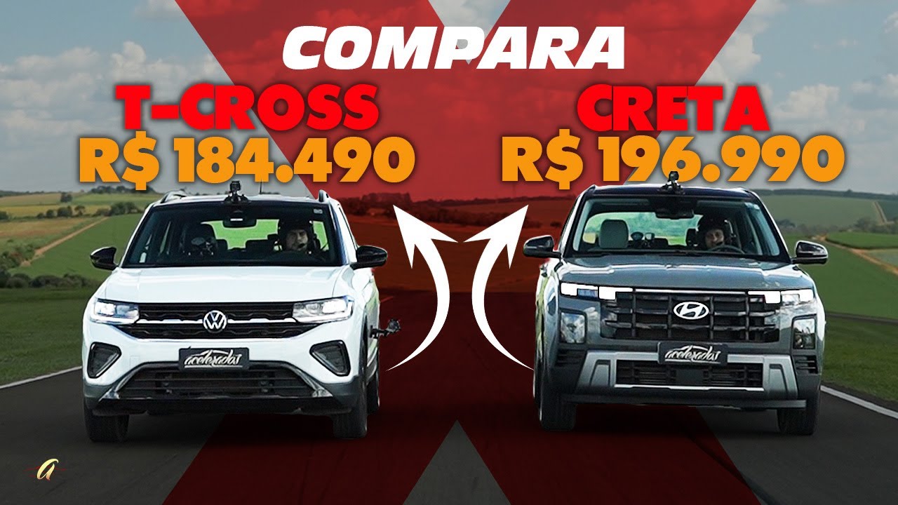 COMPARATIVO: HYUNDAI CRETA 1.6 x VOLKSWAGEN T-CROSS 1.4! Qual SUV de R$ 200 mil é melhor?