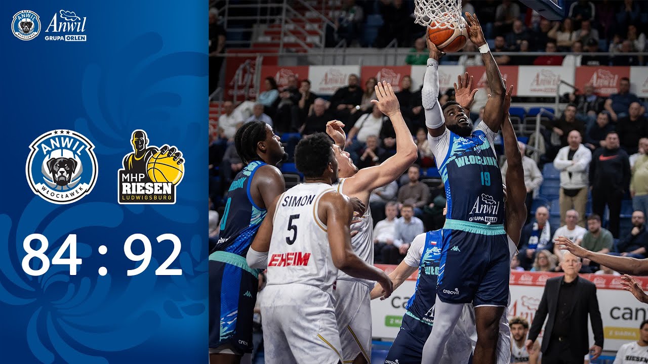 Anwil Włocławek - MHP RIESEN Ludwigsburg 84:92 | Skrót meczu