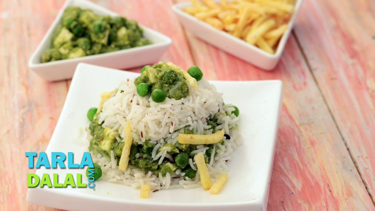 Baked Rice With Green Curry  by Tarla Dalal
