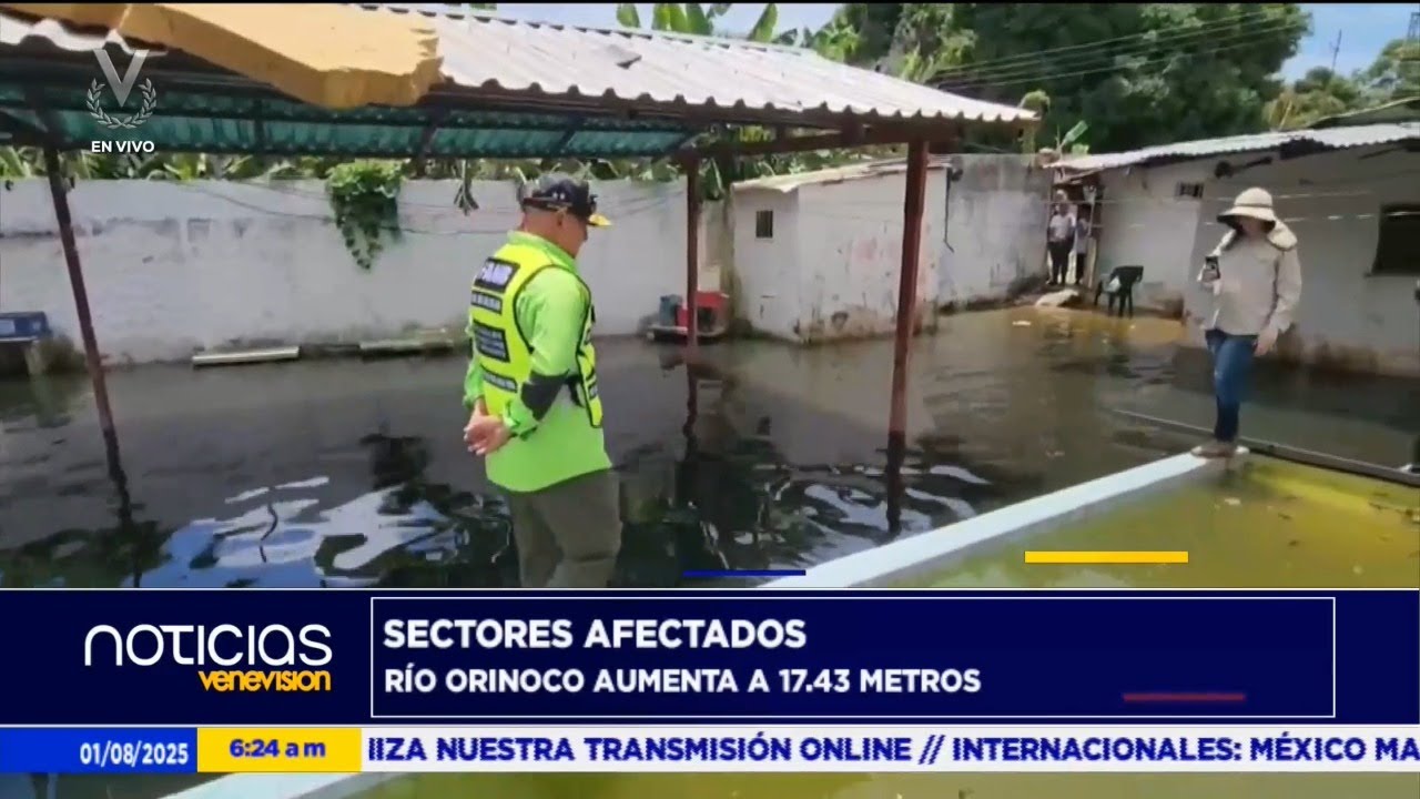 Río Orinoco alcanza nivel crítico y deja sectores de Ciudad Bolívar anegados