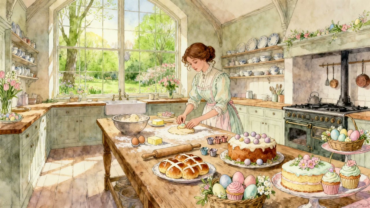 A Quiet Spring Morning | Baking & Cozy Home 🕊️ (Piano & Strings)