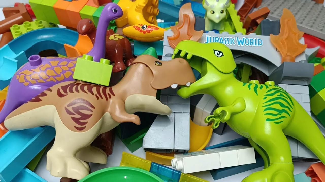 Satisfying Building Blocks ASMR Marble Run #407 animals Dinosaurs and other animals Live 3