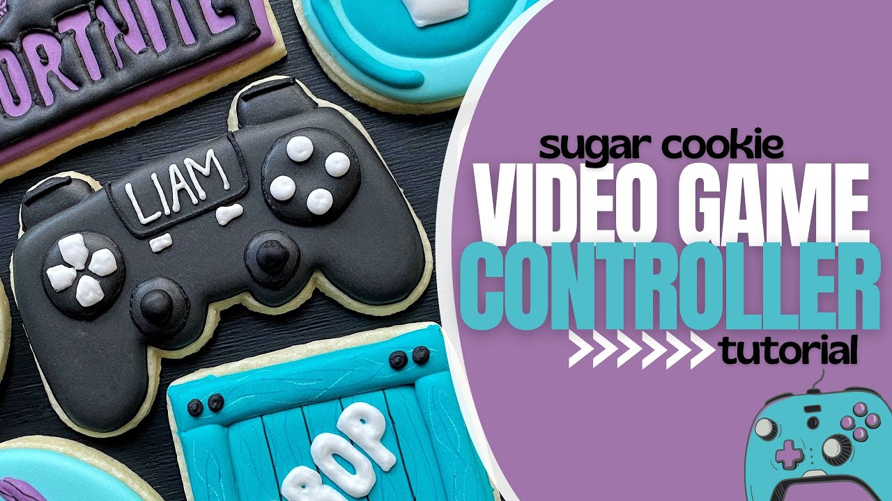 Decorate a Video Game Controller || 🎮🍪 || Fortnite Themed Birthday Sugar Cookie Tutorial
