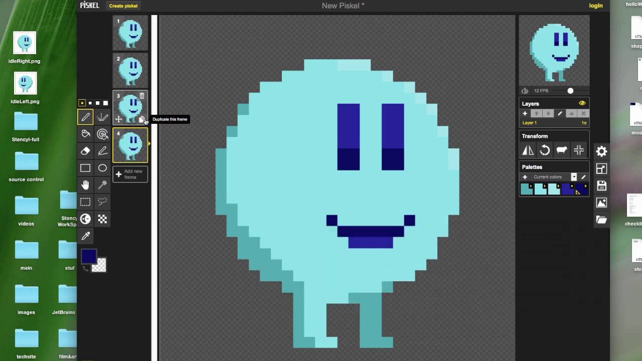 Stencyl: Creating a walking animation from Piskel