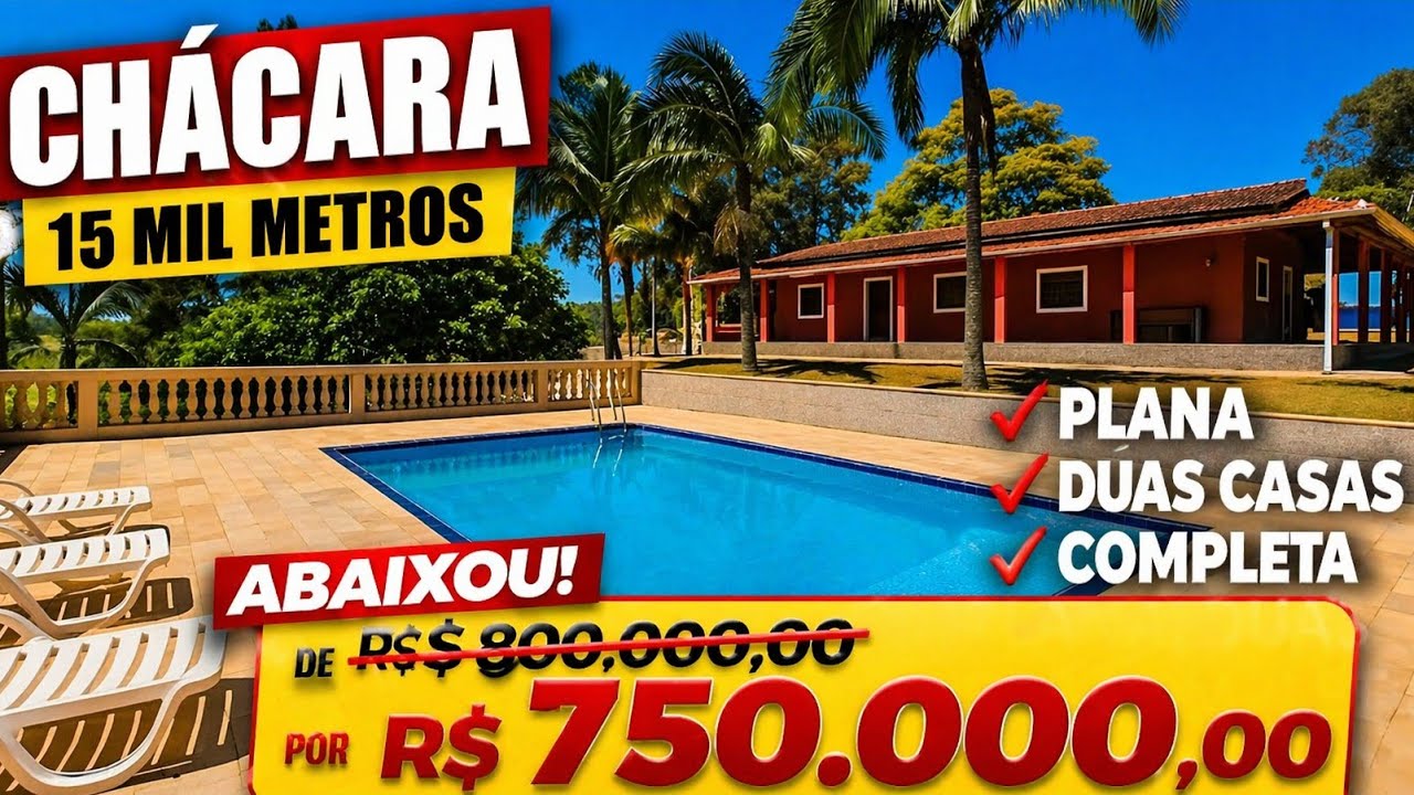 #289# Chácara Imperdível em Ibiúna! Duas casas 15.000 m², Piscina e Escritura! R$ 800.000,00. 
