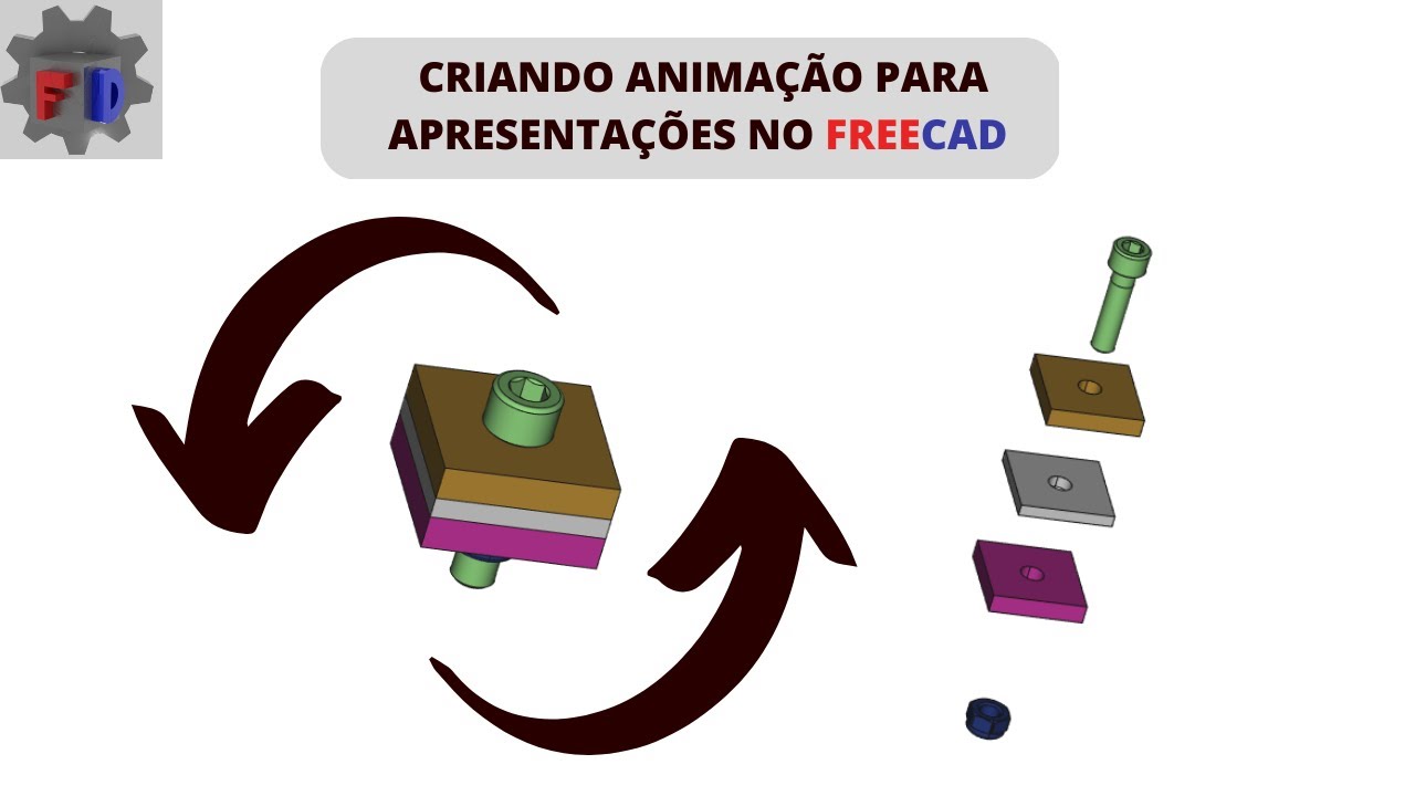 Animação no FreeCAD | combinado bancadas para animação | ExplodeAssembly e Assembly4
