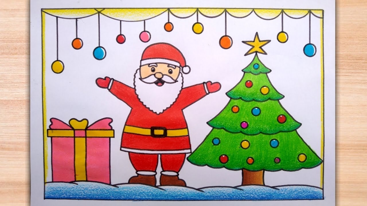Christmas day poster drawing//25 december drawing//Christmas day easy drawing||