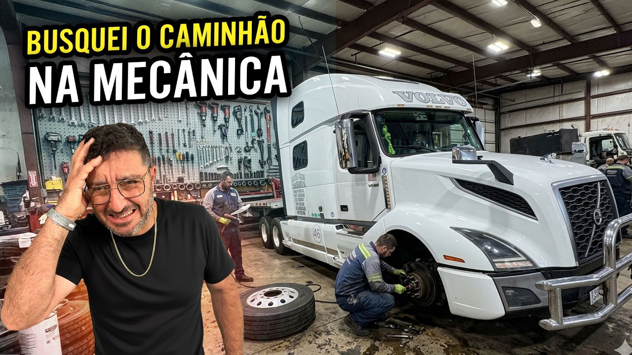 VOLTANDO AO TRABALHO 🇺🇸 BUSQUEI O CAMINHÃO NA MECÂNICA.