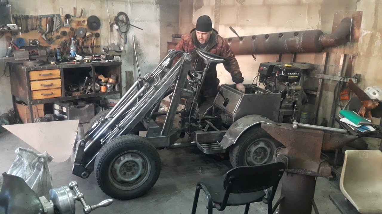 Мини погрузчик своими руками,испытания гидравлики.