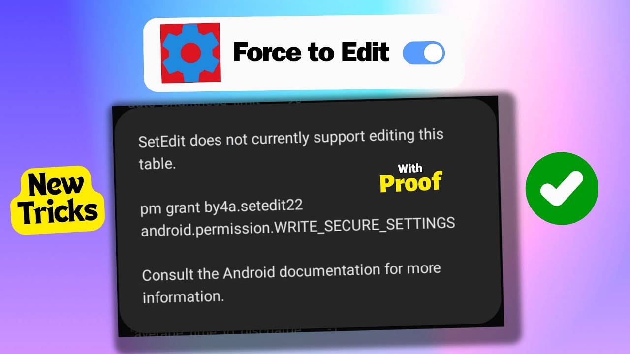 How To Unlock Secure/Global Table In Setedit App 2024