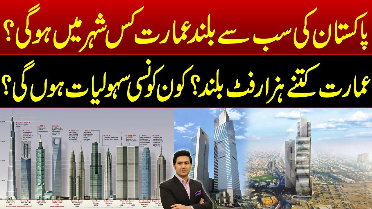 Pakistan Tallest Tower | Pakistan's tallest Building | Burj Quaid | Burj Khalifa Height |