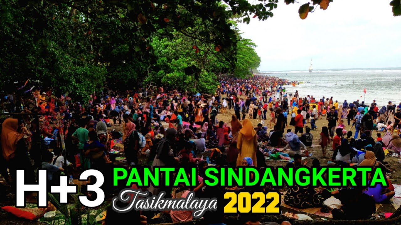 Lonjakan Pengunjung di Pantai Sindangkerta pada H+3 Idul Fitri 1443 H