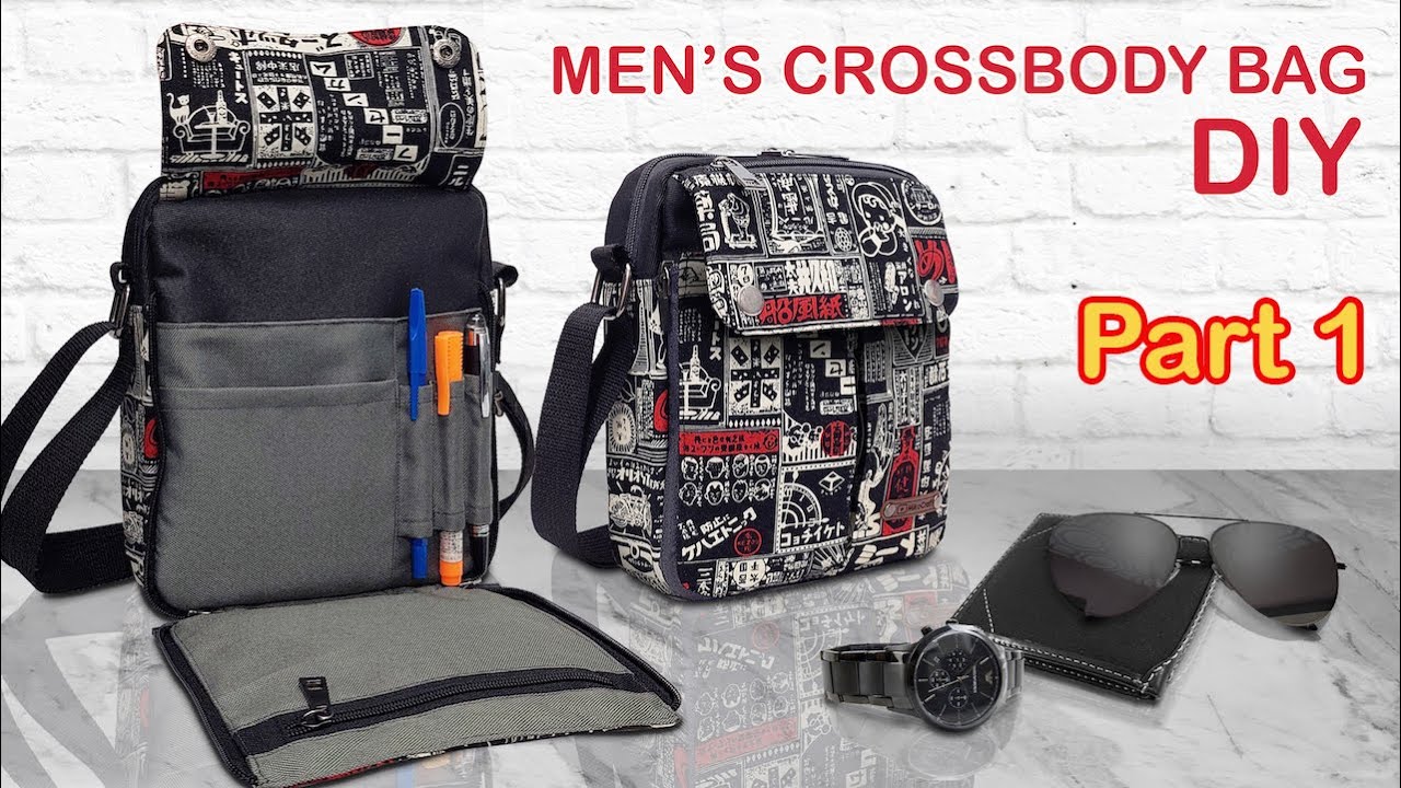 DIY Men's crossbody bag (PART 1) - How to make sling bag - Tutorial cara membuat tas selempang pria