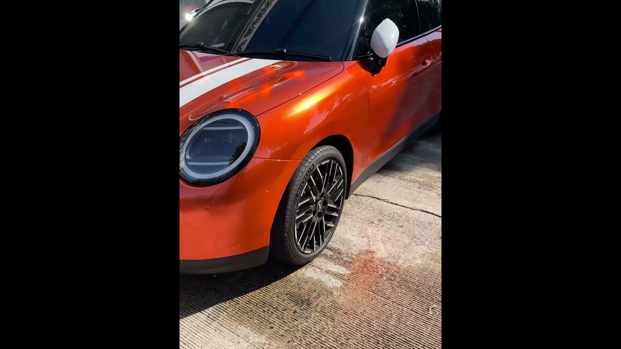 Gloss Orange Metallic USA Imported Wrapped Mini Cooper