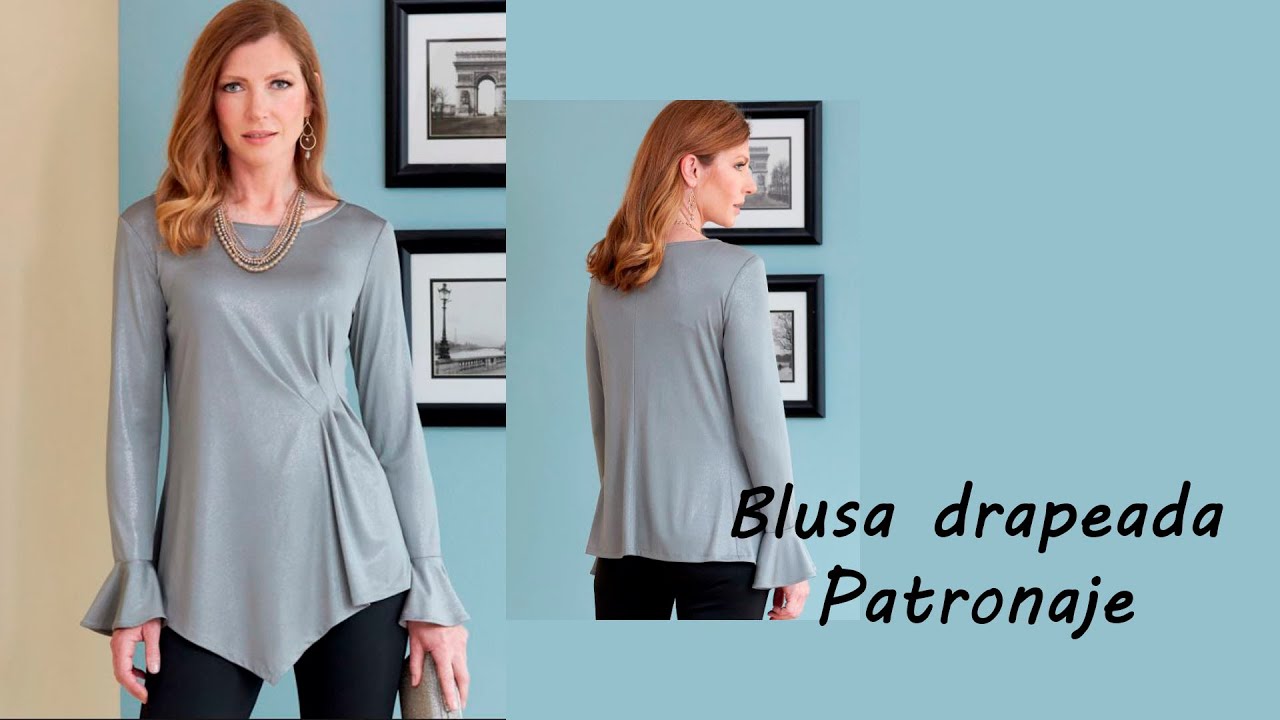 BLUSA DRAPEADA EN COSTADO 🥻 PATRONAJE 🎀 DIY