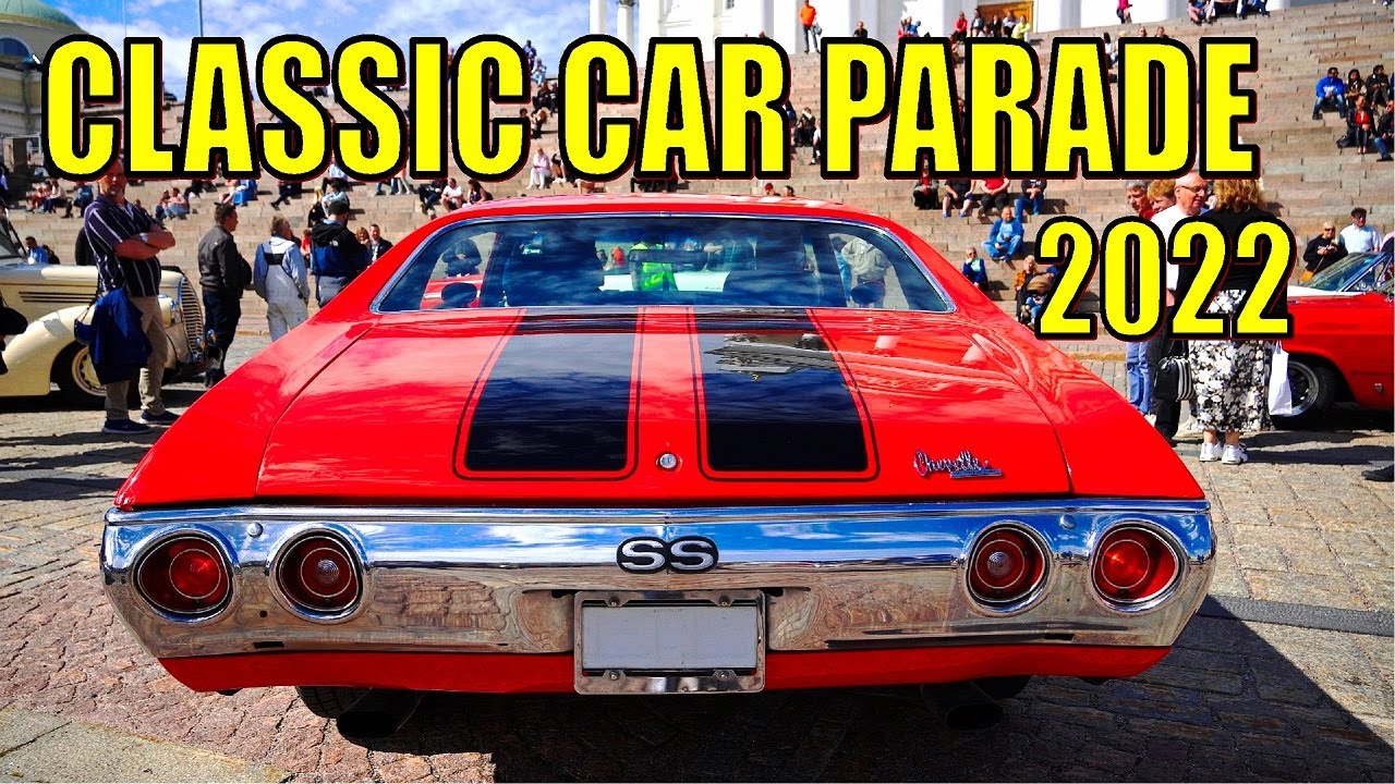 MASSIVE Muscle Cars & Classics PARADE in central Helsinki!! | 300+ V8 Cars | Classic Car Parade 2022