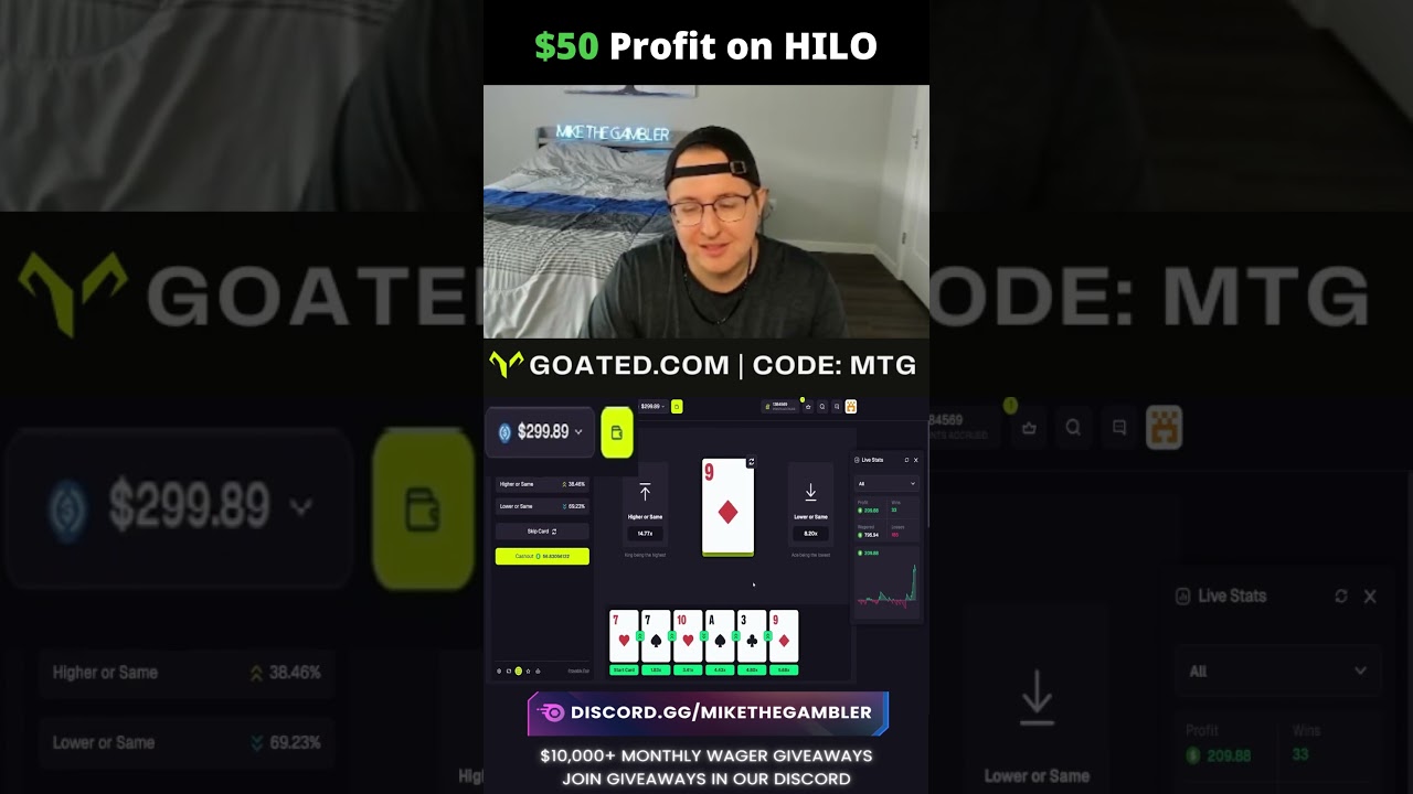 Another HiLo Profit Session on Goated Casino 