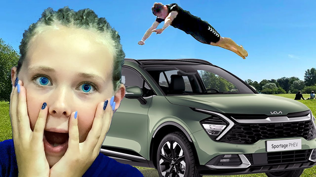 Springer Over Vores Træners Bil!