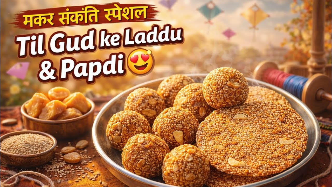 Ghar Par Banaye Til Gud Laddu & Papdi | Asaan Tarika | Sankranti Special 🪁 🍘 