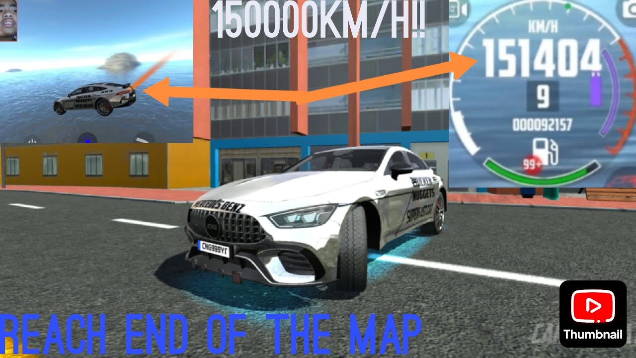 Reaching end of the map in Car Simulator 2 | 150,000km/h | Speed Glitch
