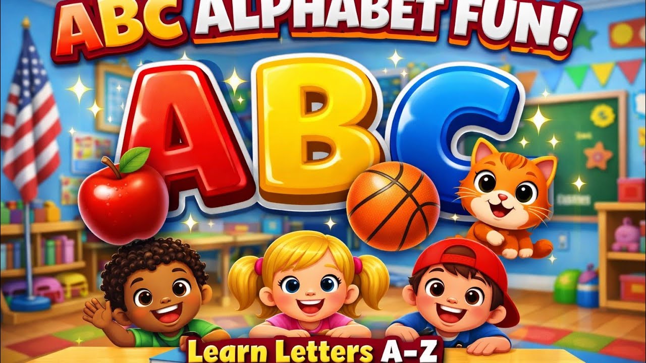 ABC Alphabet Song for Kids 🇺🇸 | Learn Letters A to Z | Preschool & Kindergarten Learning