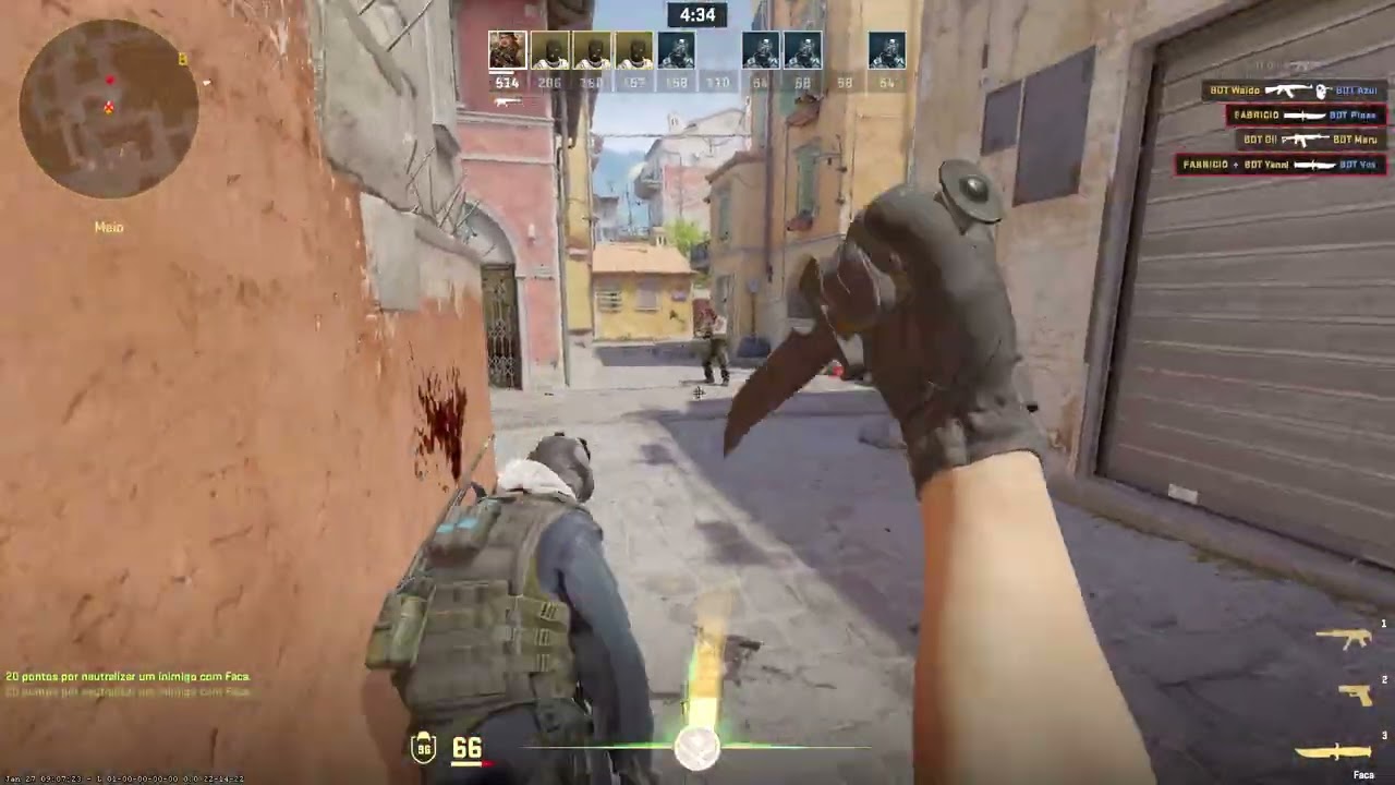 jogando no mapa Inferno treinando com bot