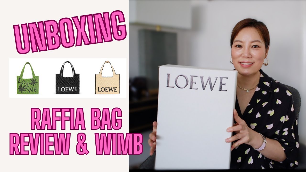 LOEWE PAULA'S IBIZA 2023 FONT TOTE RAFFIA BAG UNBOXING & REVIEW II use a dustbag as safety pouch