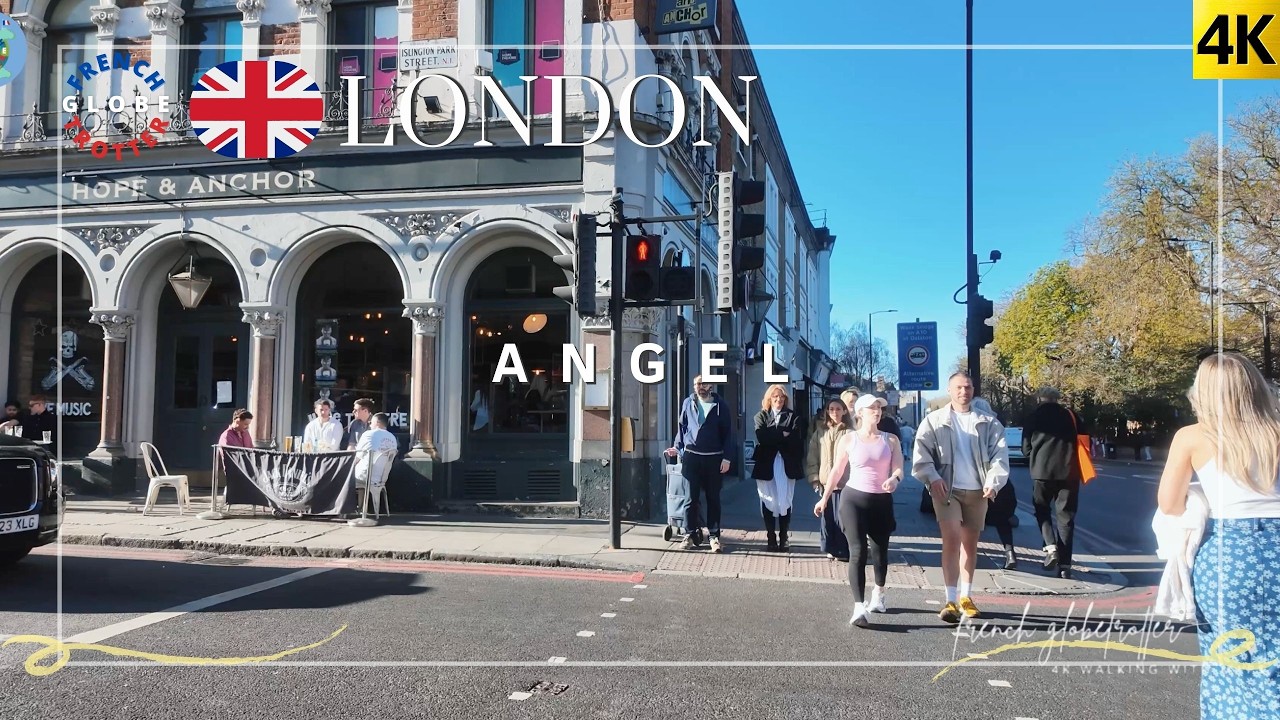 London Sunny Spring ANGEL🇬🇧  Upper Street ➜ Highbury & Islington Station 4K Walking Tour