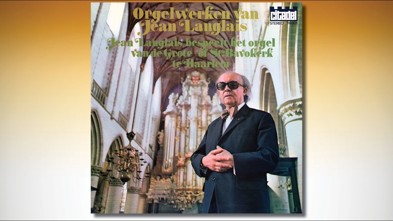 Jean Langlais speelt zijn eigen orgelwerken in de Grote of St Bavokerk in Haarlem