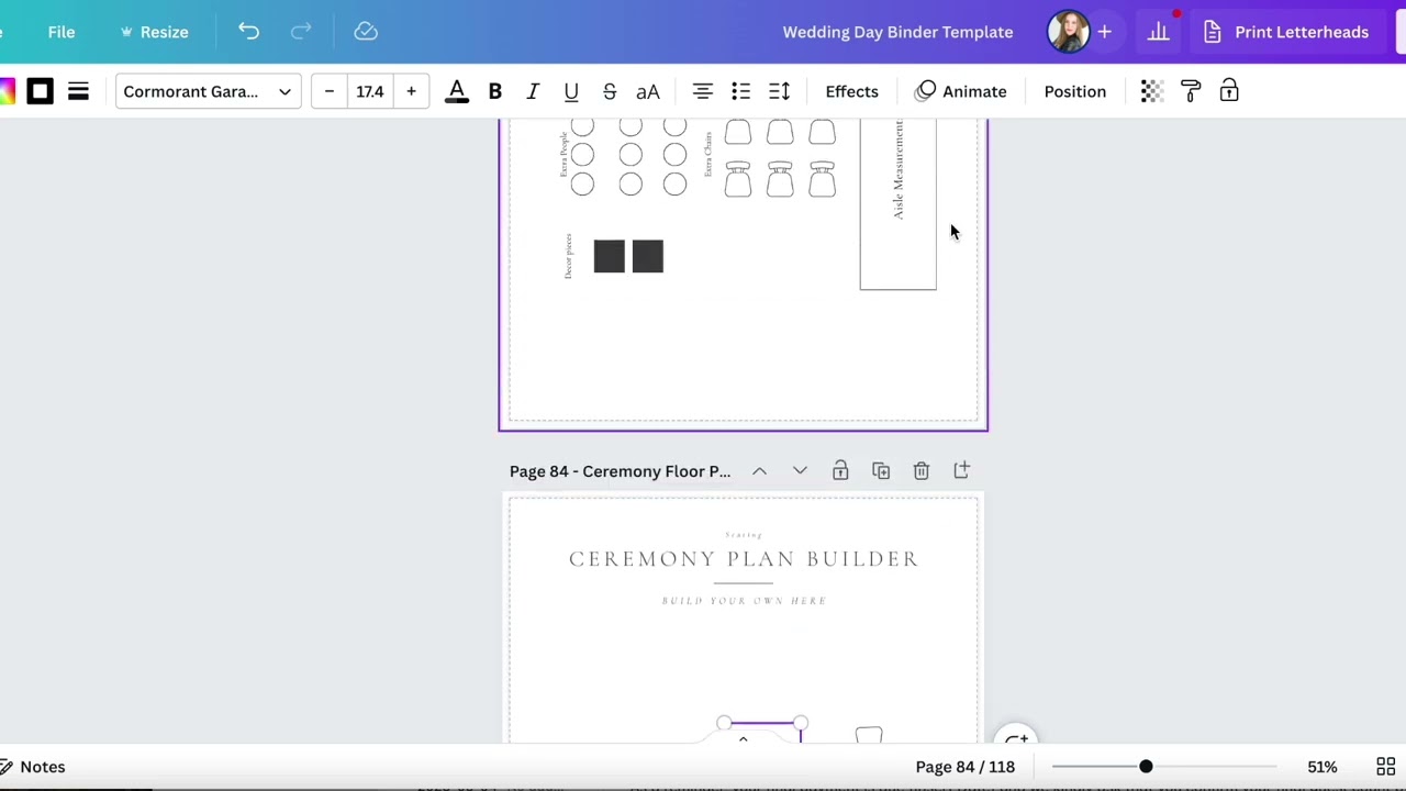 Ceremony + Reception Floor Plan Builder (Canva)