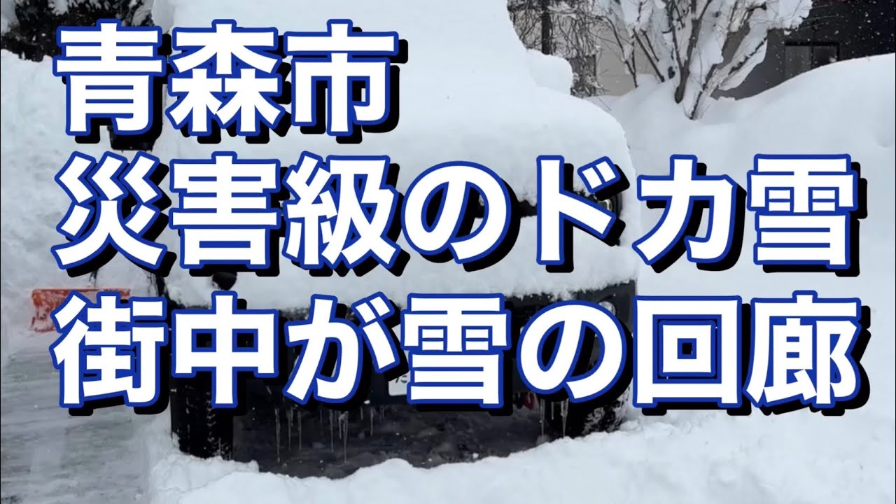青森市内の街並み「積雪128cm❗️」