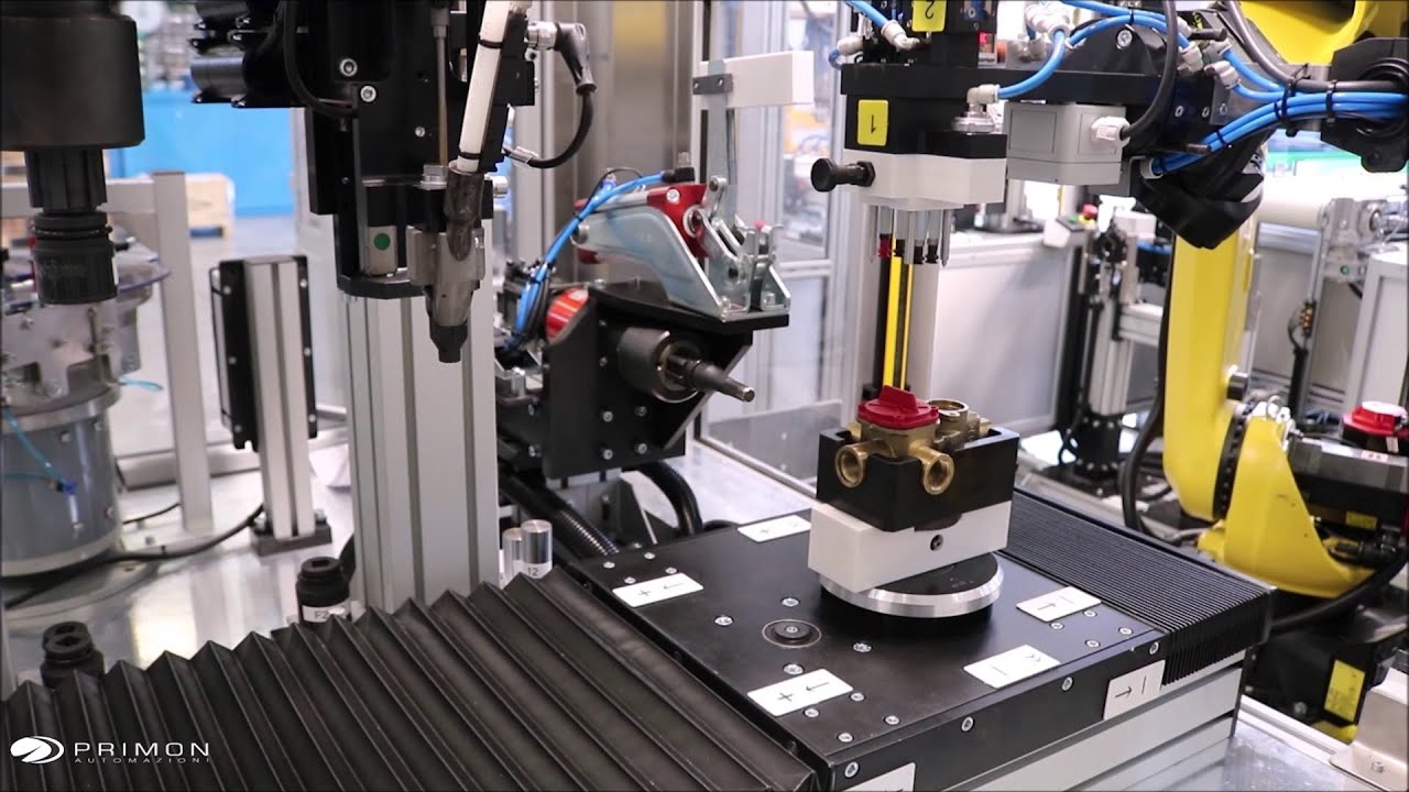 Automatic assembly and testing line for built in faucets