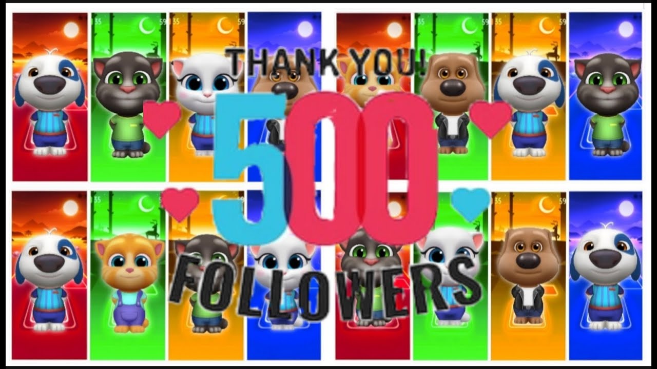 Talking Tom & Friends- Angela vs Gringer vs Hank vs Ben🎶 Tiles Hop EDM Rush LIVE