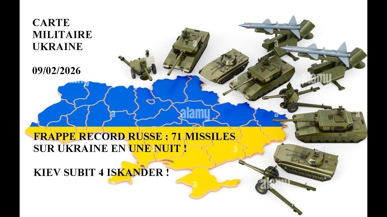 CARTE MILITAIRE UKRAINE. Frappe record russe en Ukraine 71 missiles une nuit! Kiev subit 4 Iskander!