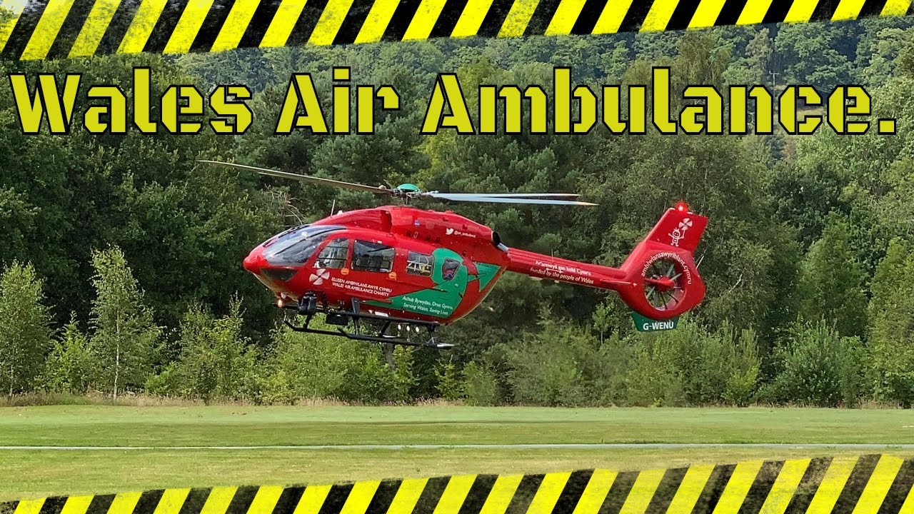 Wales Air Ambulance take off (4K)