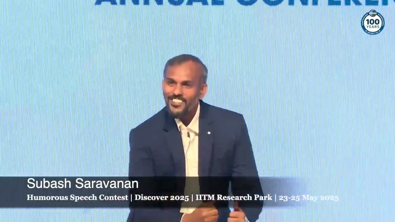 TM Subash Saravanan || Humorous Speech Contest - Discover 2025 || District 120 || Kerala Bus
