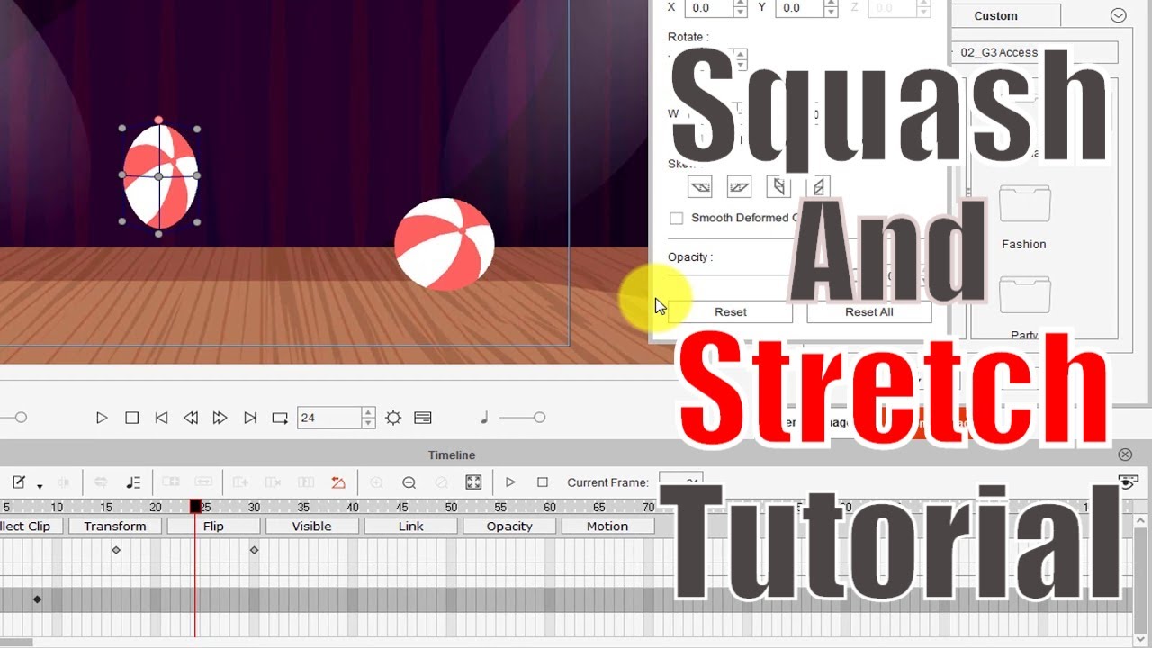 How to Squash and Stretch a ball -  tips and tricks in cartoon animator 4
