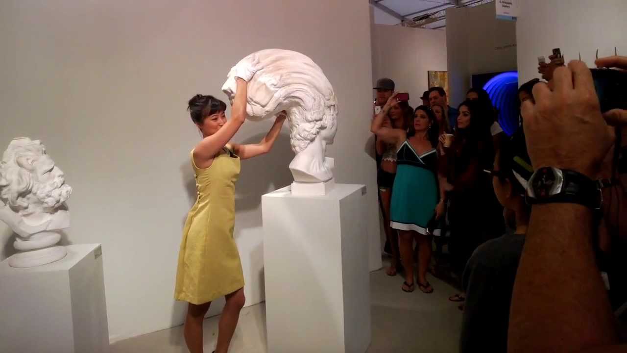 Flexible Paper Sculptures at the Art Miami exhibit