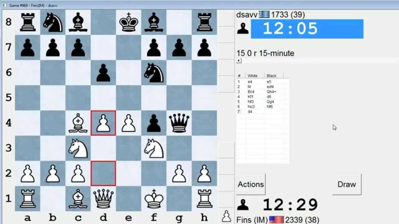 Standard Chess #132: IM Bartholomew vs. dsavv (King's Gambit)